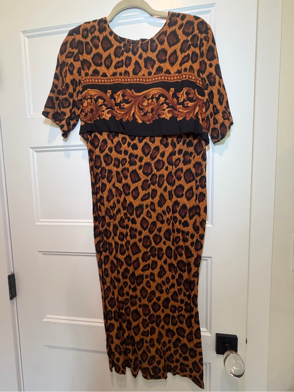 Vintage Leopard 80’s-90’s Versace-like Print Midi Dress